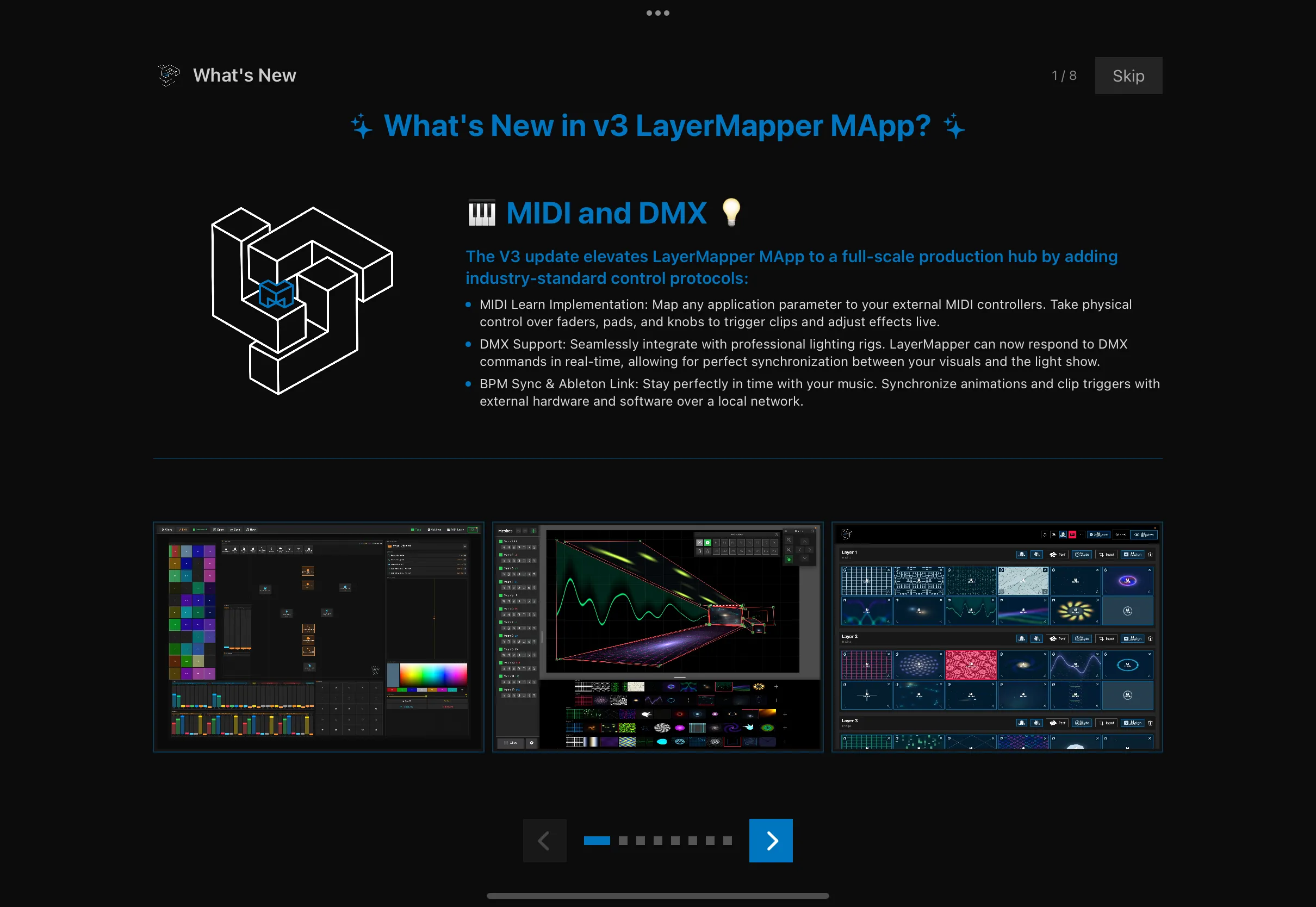 What's new in LayerMapper MApp v3: MIDI and DMX
